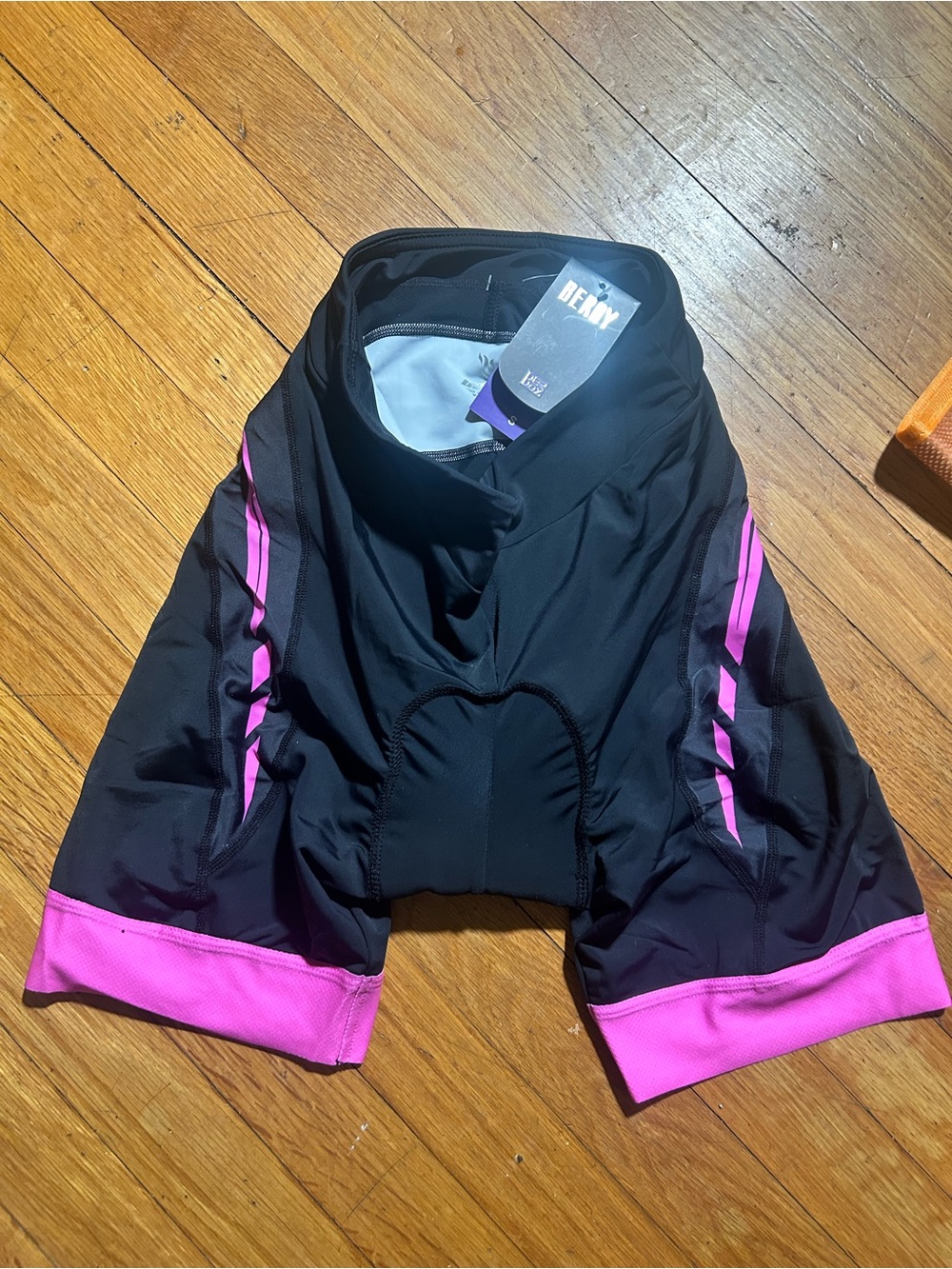 Beroy Women's Cycling Shorts with Padded Liner,  SZ Small  ,Black Pink